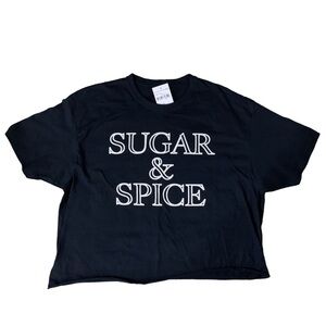 Cozy Rozy Sugar & Spice Cotton/Polyester Size Large Cropped Short Sleeve Tee